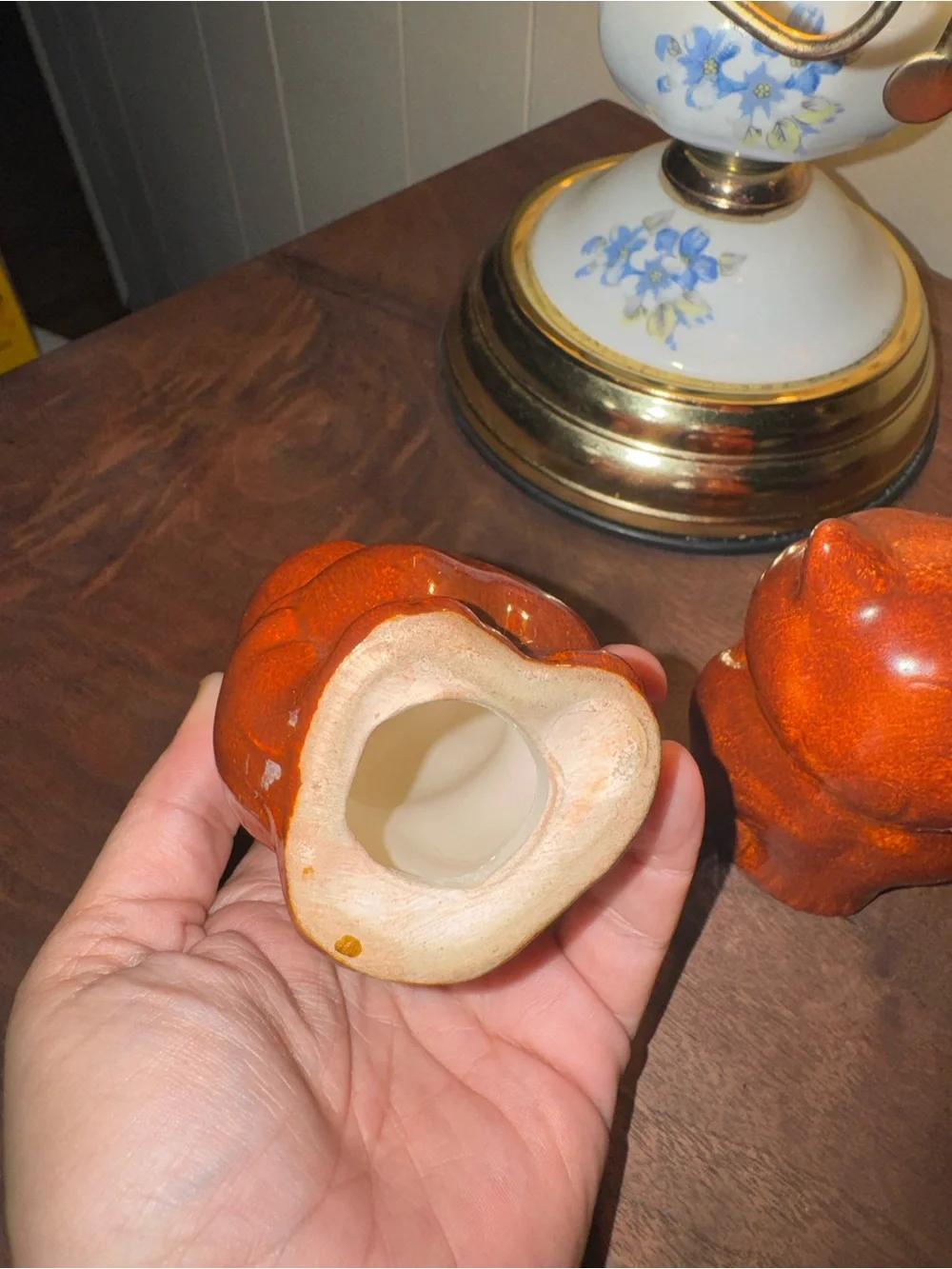 Brown/Orange Ceramic Owl Figurine Pair - Unbranded
